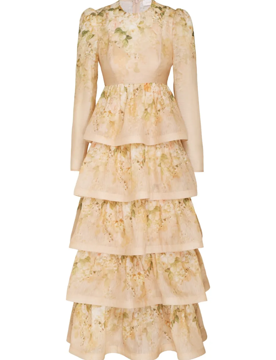 Outlet ZIMMERMANN Sensory Tiered Midi Dress