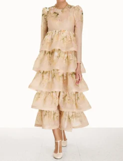 Outlet ZIMMERMANN Sensory Tiered Midi Dress