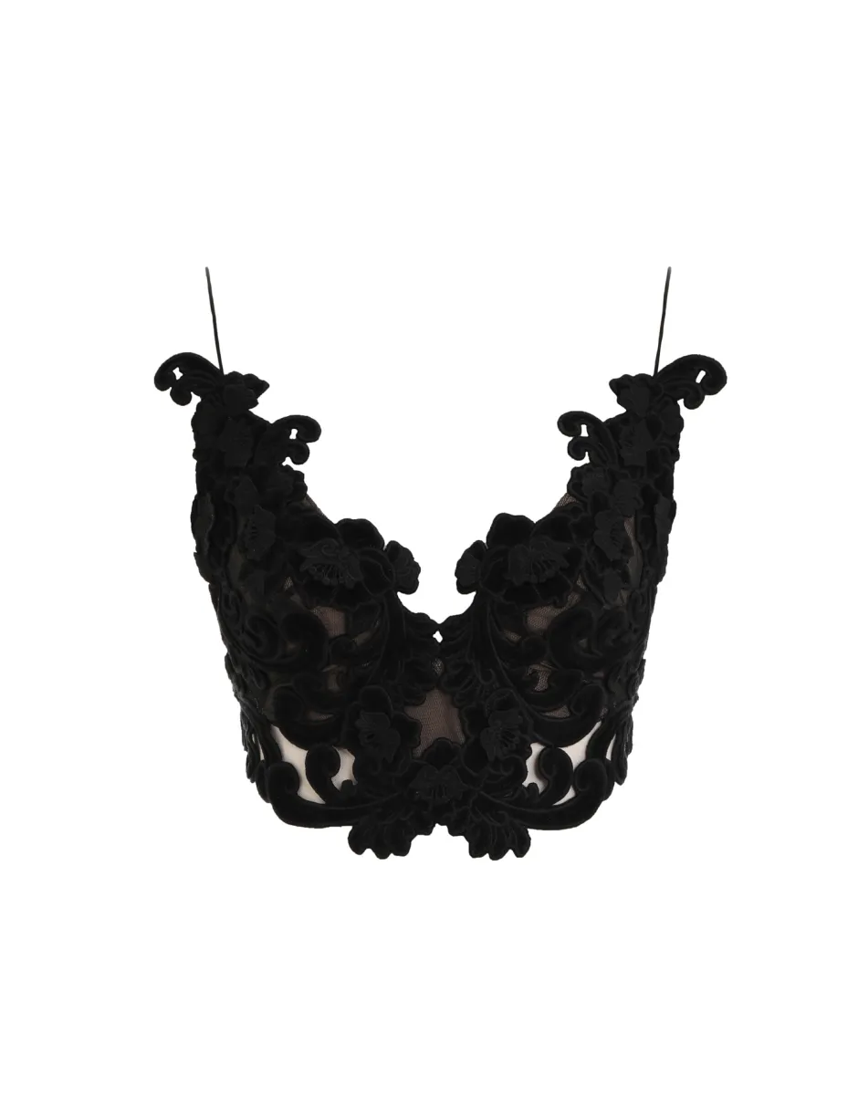 Hot ZIMMERMANN Sensory Velvet Lace Bodice