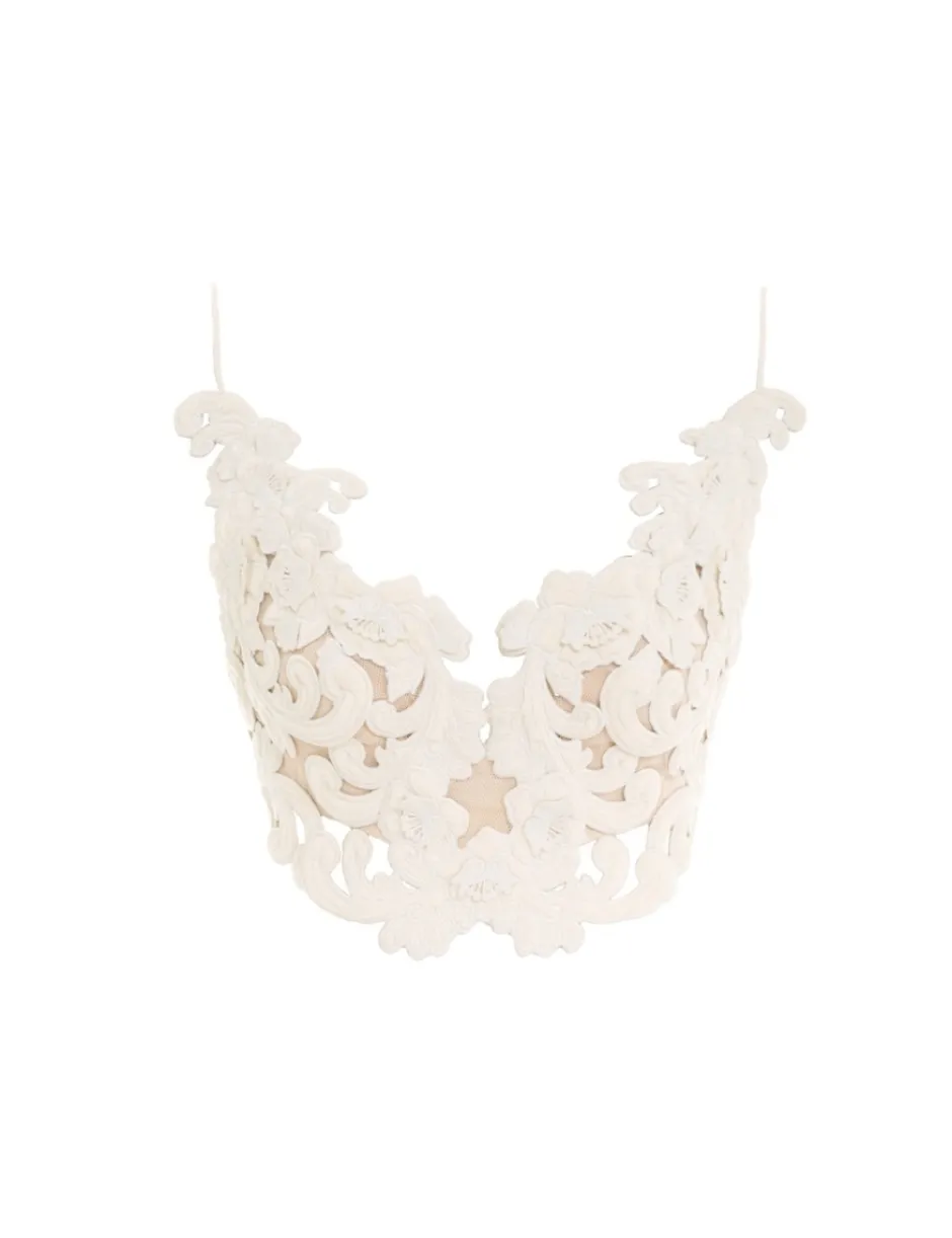 Online ZIMMERMANN Sensory Velvet Lace Bodice