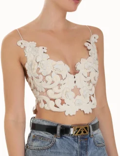 Online ZIMMERMANN Sensory Velvet Lace Bodice