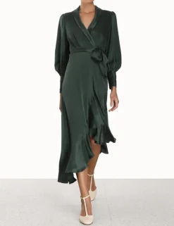 Outlet ZIMMERMANN Silk Wrap Midi Dress