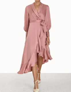 ZIMMERMANN Silk Wrap Midi Dress