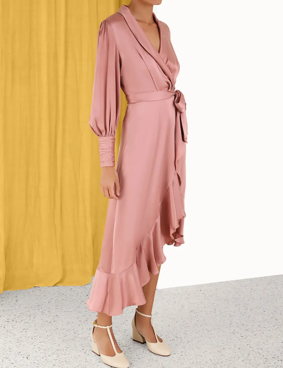 ZIMMERMANN Silk Wrap Midi Dress