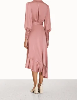 ZIMMERMANN Silk Wrap Midi Dress
