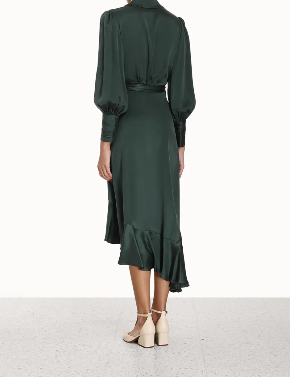Best ZIMMERMANN Silk Wrap Midi Dress