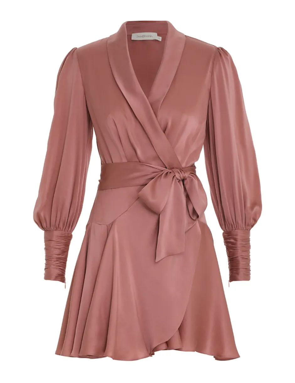 Discount ZIMMERMANN Silk Wrap Mini Dress