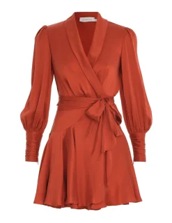 Outlet ZIMMERMANN Silk Wrap Mini Dress