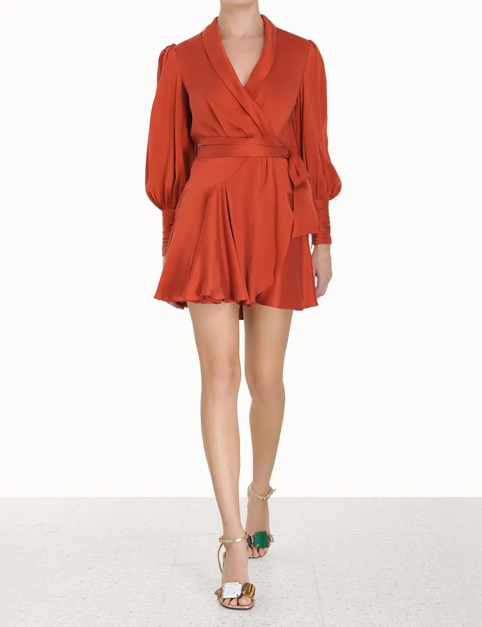 Outlet ZIMMERMANN Silk Wrap Mini Dress