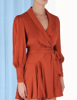 Outlet ZIMMERMANN Silk Wrap Mini Dress