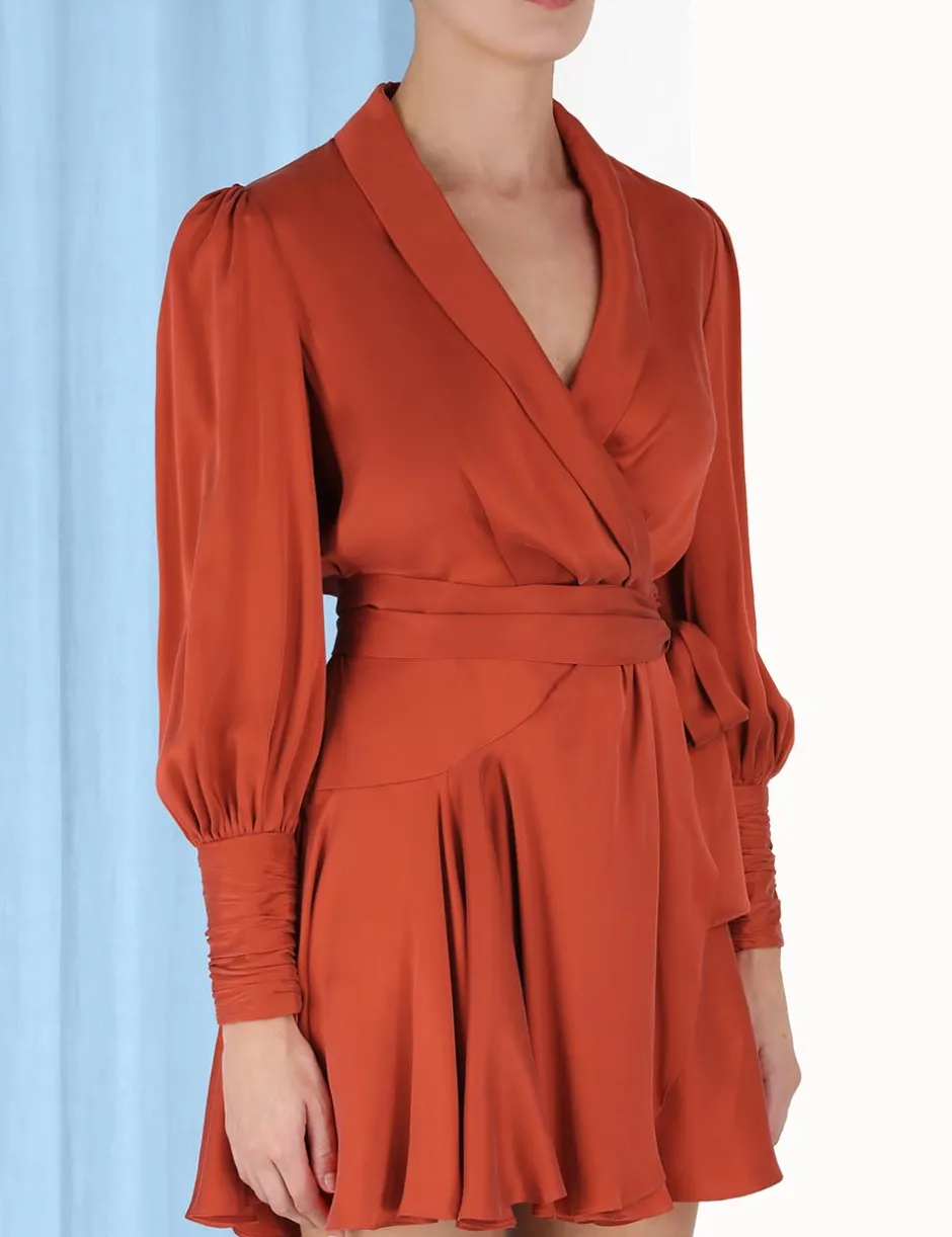 Outlet ZIMMERMANN Silk Wrap Mini Dress