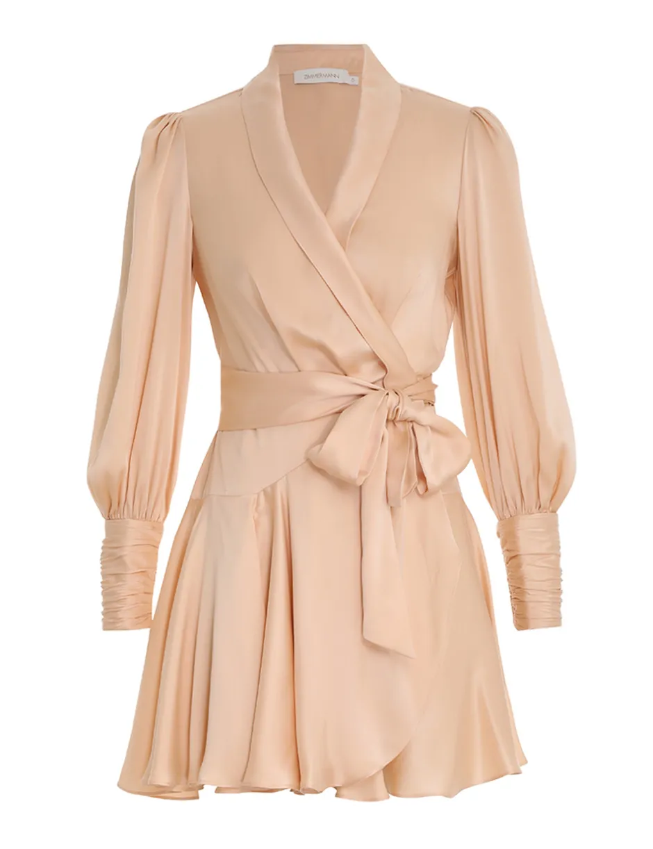 Clearance ZIMMERMANN Silk Wrap Mini Dress