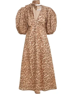 Best ZIMMERMANN Tie Neck Midi Dress
