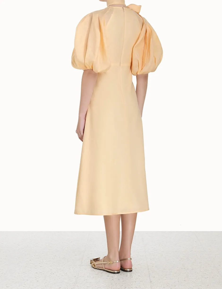 Hot ZIMMERMANN Tie Neck Midi Dress