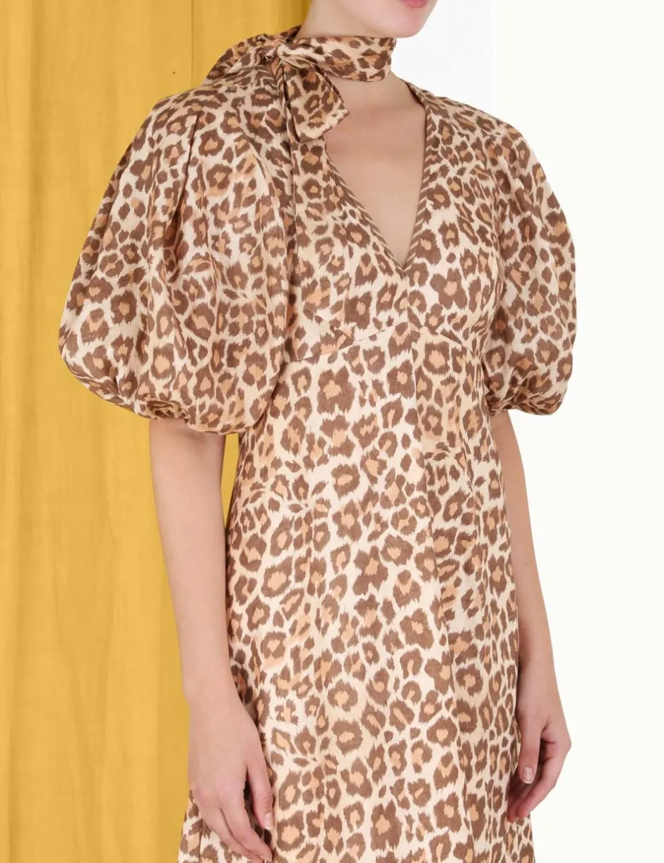 Clearance ZIMMERMANN Tie Neck Midi Dress