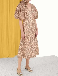 Online ZIMMERMANN Tie Neck Midi Dress