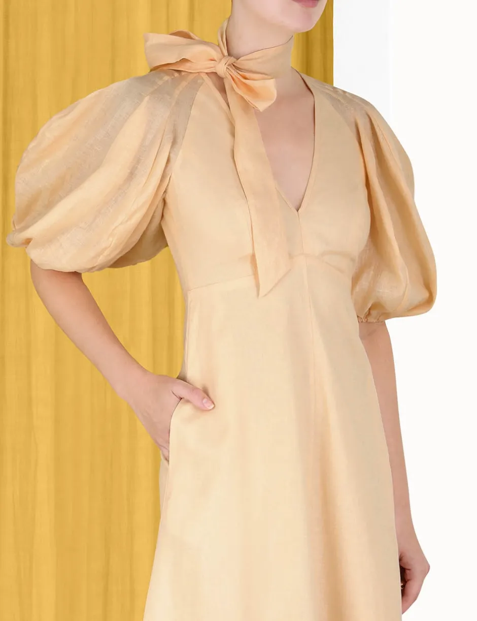 Clearance ZIMMERMANN Tie Neck Midi Dress