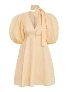 Hot ZIMMERMANN Tie Neck Mini Dress