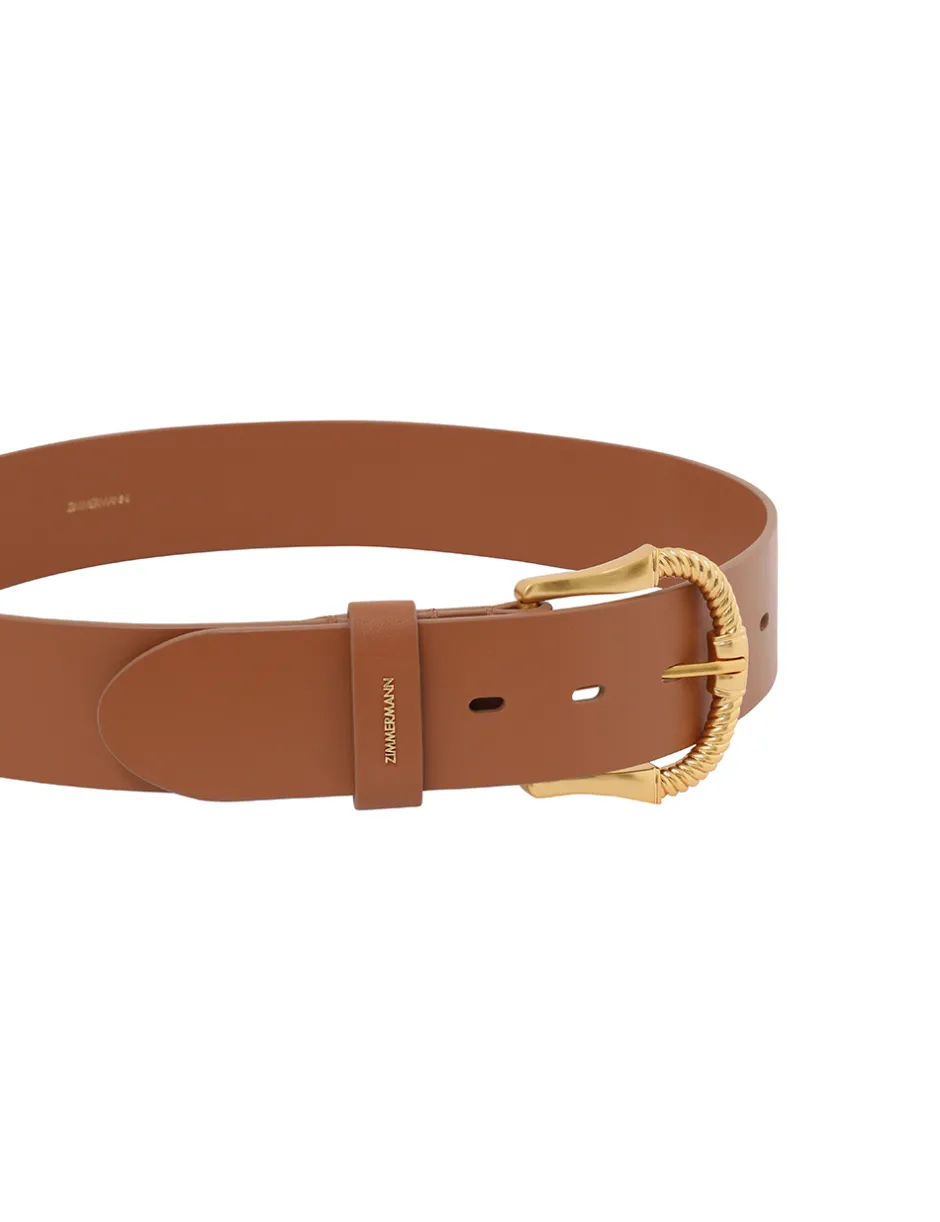 New ZIMMERMANN Twisted Buckle Leather Belt 40