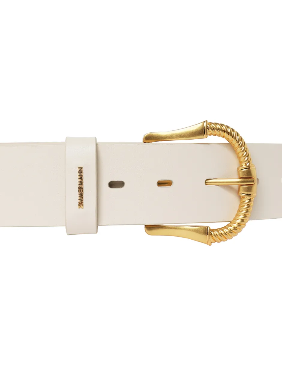 Outlet ZIMMERMANN Twisted Buckle Leather Belt 40