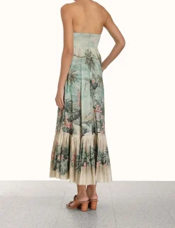 New ZIMMERMANN Vacay Strapless Tie Dress
