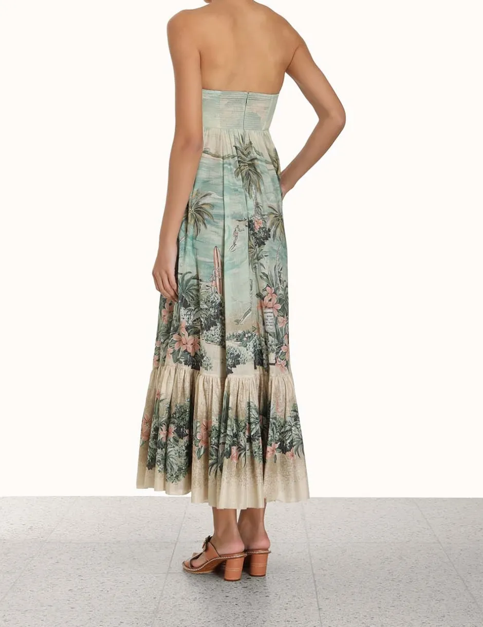 New ZIMMERMANN Vacay Strapless Tie Dress
